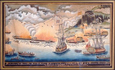 The Destruction of the Spanish Gun Boats and Floating Batteries at the Siege of Gibraltar by the Governor General Eliott, September 13th 1782 by James Rosewall